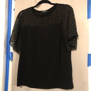 Elegant Black Sheer Sleeve Top